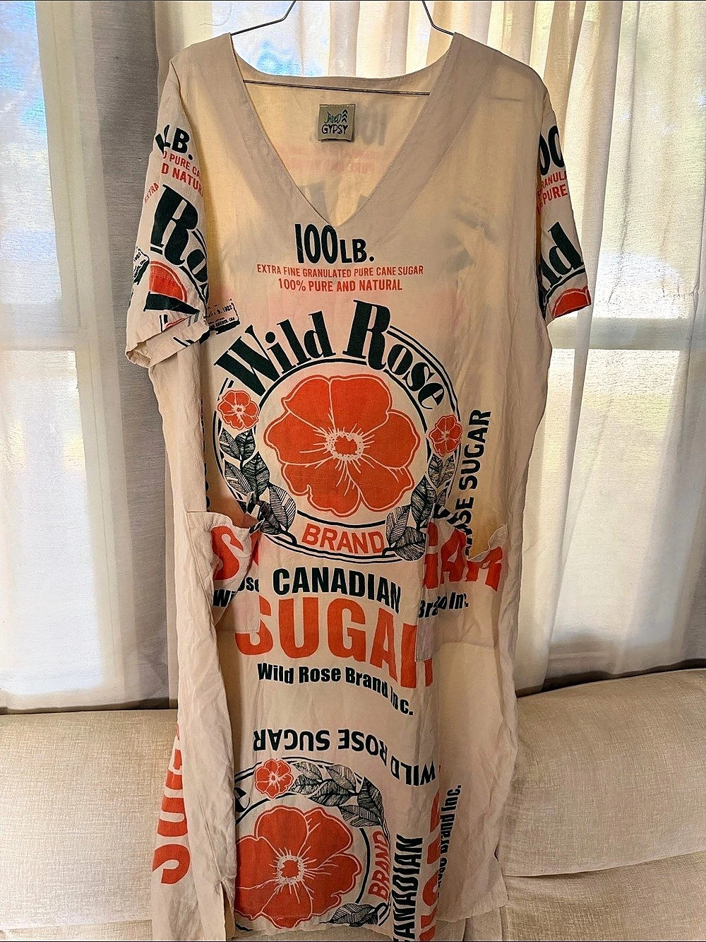 Jaded Gypsy Weekend Mercantile Dress Floral Graphic Midi Dress Size S/M Like New